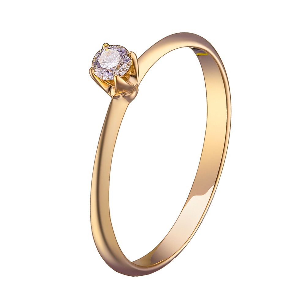 Кольцо из желтого золота с бриллиантом Dress code. Артикул: 119118320301 - Ювелирный Дом SOVA Jewelry House 