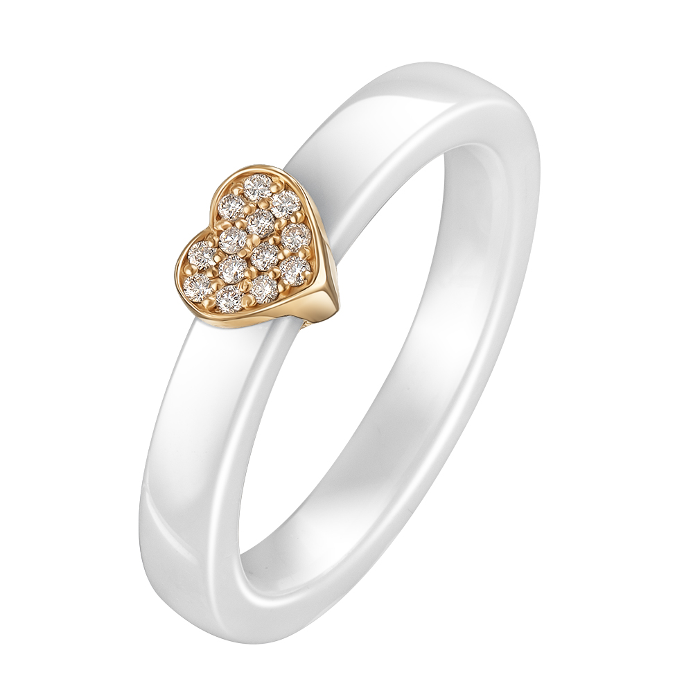 Кольцо из желтого золота с керамикой Smart & Beautiful. Артикул: 110461420301 - Ювелирный Дом SOVA Jewelry House 