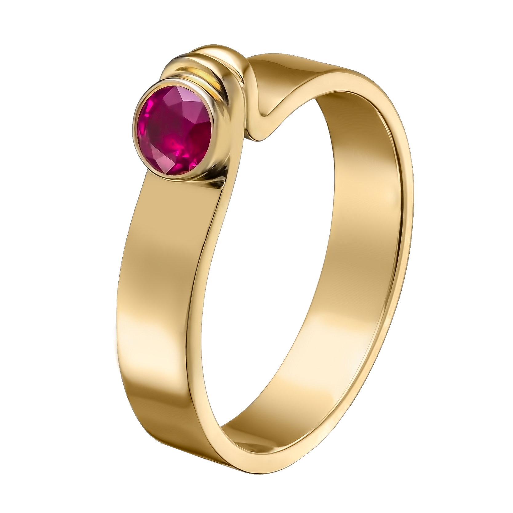 Кольцо из желтого золота с рубином Акварель. Артикул: 119143820301 - Ювелирный Дом SOVA Jewelry House 