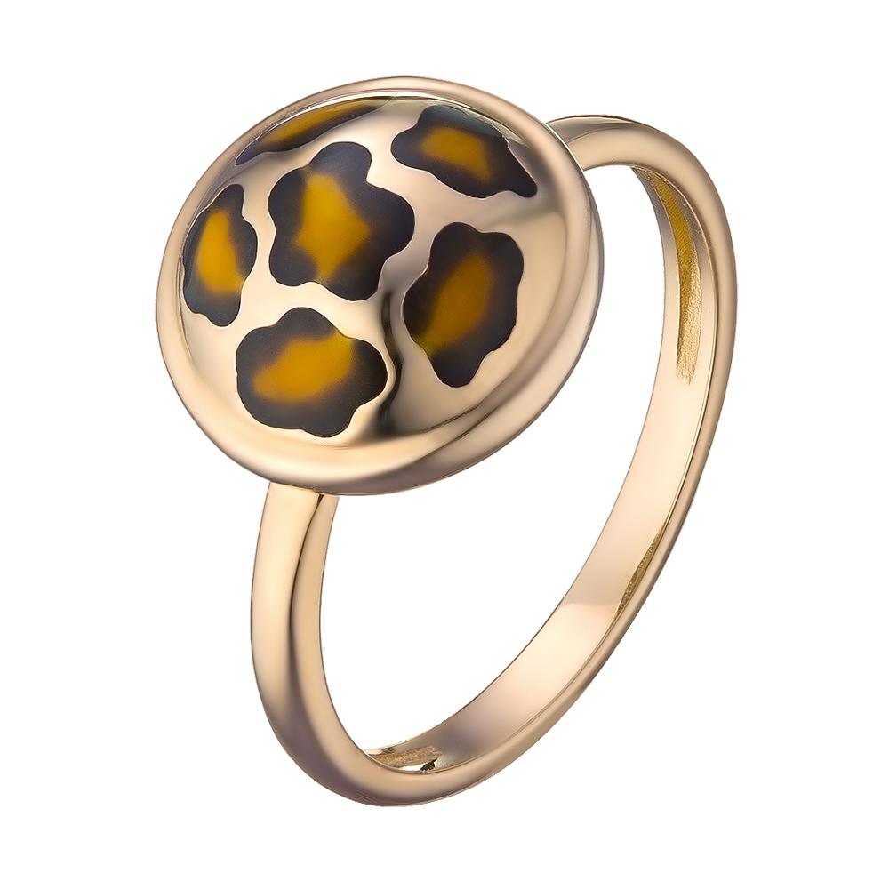 Кольцо из желтого золота и эмали Savanna. Артикул: 119150610301 - Ювелирный Дом SOVA Jewelry House 